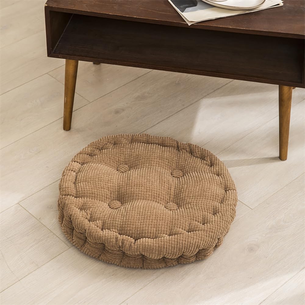 Shuiltad 2 Pcs Round Corduroy Chair Pads Sitting Cushions Soft Thick Chair Cushion Floor Pillow for Home Office School Restaurant Car 15.5
