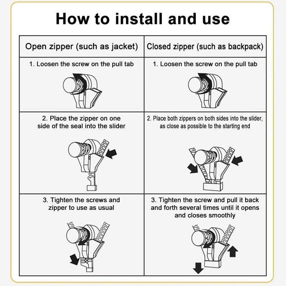 Rits hoofd, Zip Slider Reparatie Instant Kit | Rits Vervanging