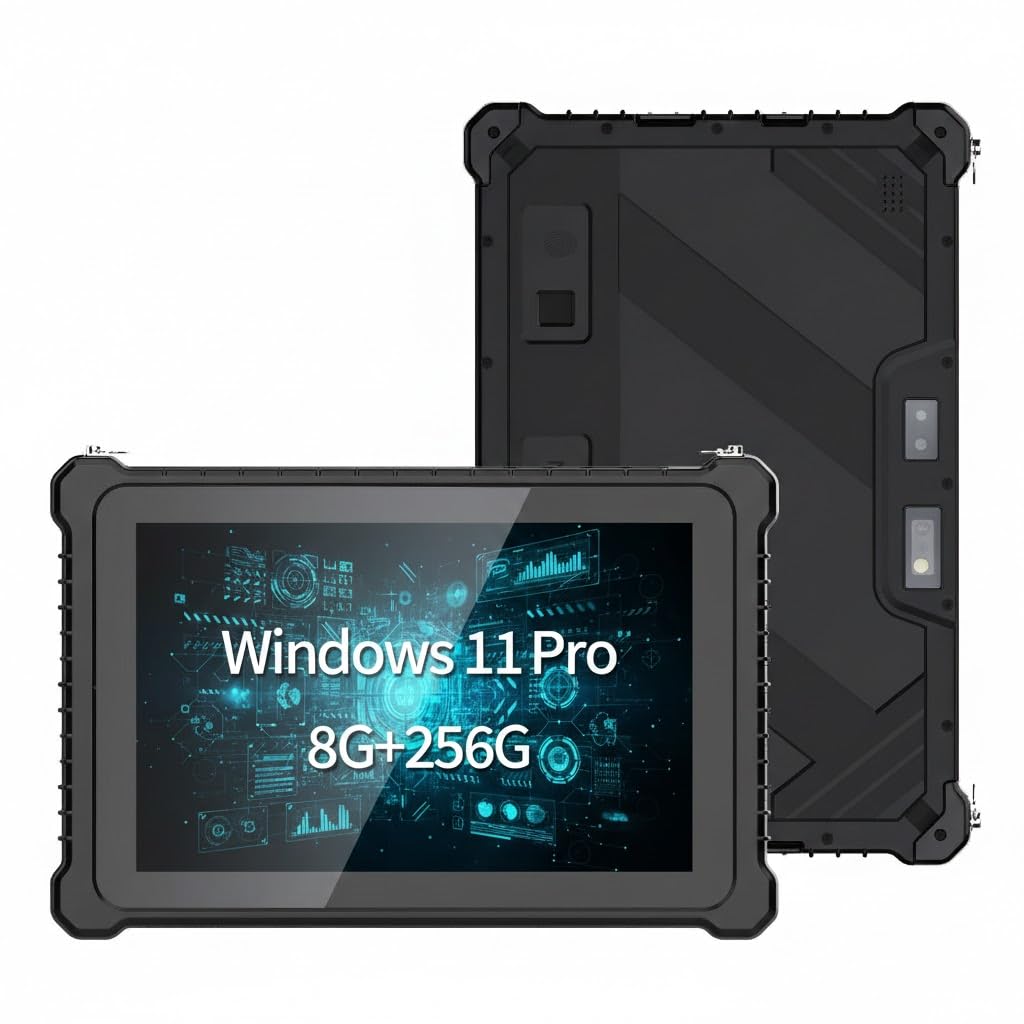 Photo 1 of Tokigns 10.1 inch Rugged Tablet with 2D Barcode Scanner, Windows 11 Pro, 4G LTE, WiFi, GPS, NFC, 8GB+256GB Industrial Tablet PC, IP67 Waterproof, Sunlight Readable, Fingerprint, USB-C, 8000mAh