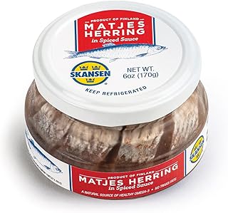 Skansen Matjes Herring In Spiced Sauce Jar 6oz (Pack of 1)