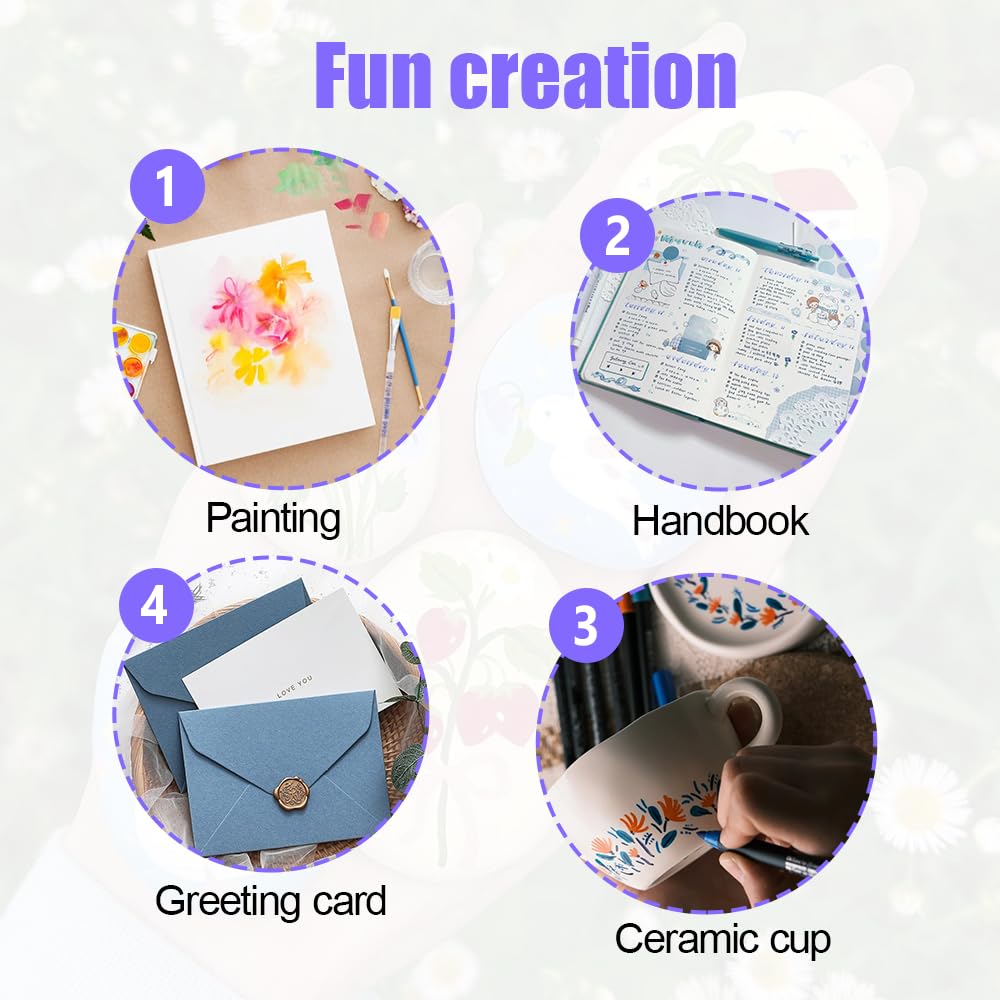 Set di 40 punteggiature floreali con 20 disegni per scrapbooking, creazione di biglietti, diario fai da te