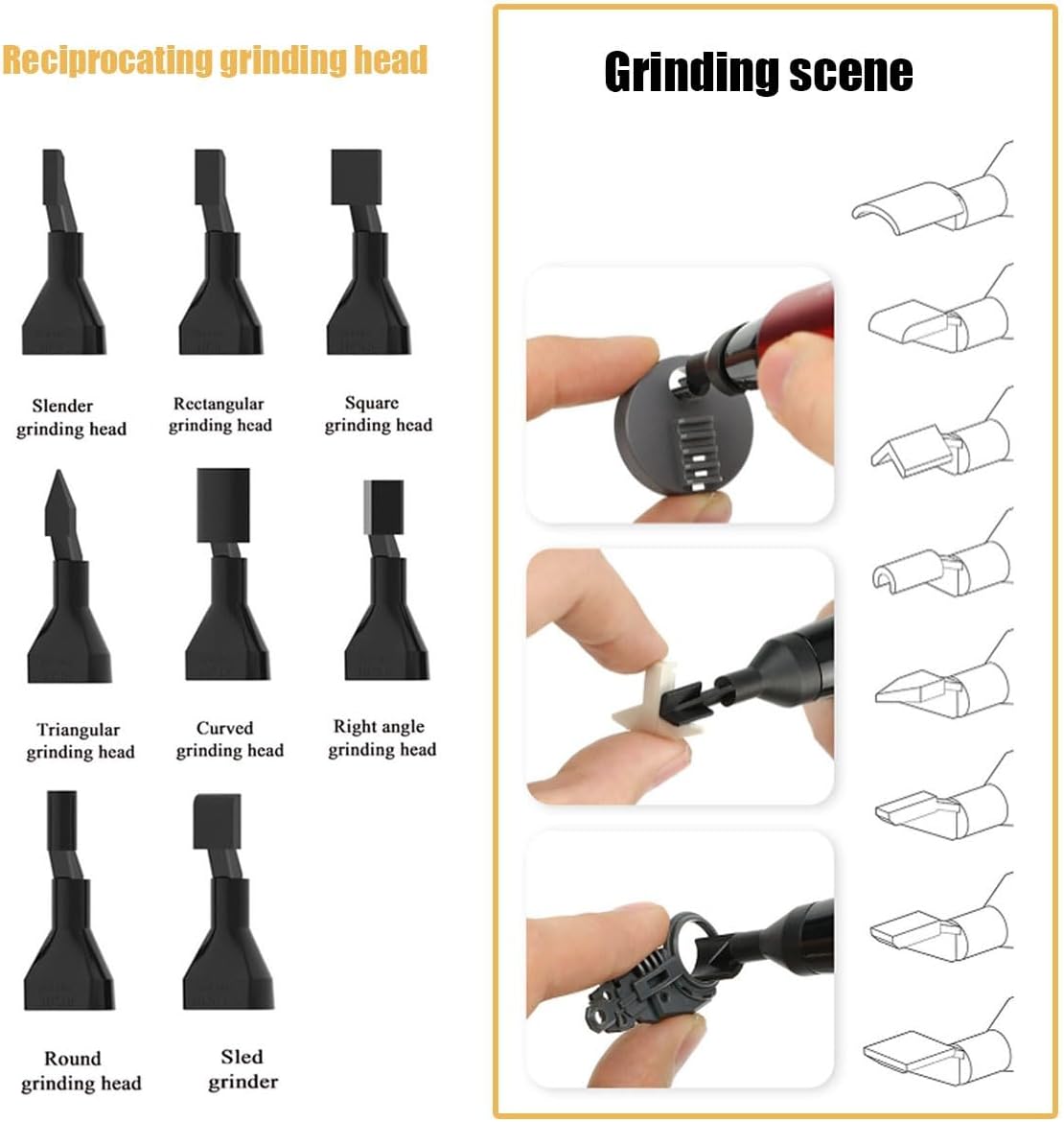 Electric Reciprocating Sanding Pen, USB Quick Charging Sanding Pen With 8pcs Sanding Head, 3-Speed Adjustable Detail Sanding Pen, Reciprocating Detail Sander for Small Sanding, Polishing