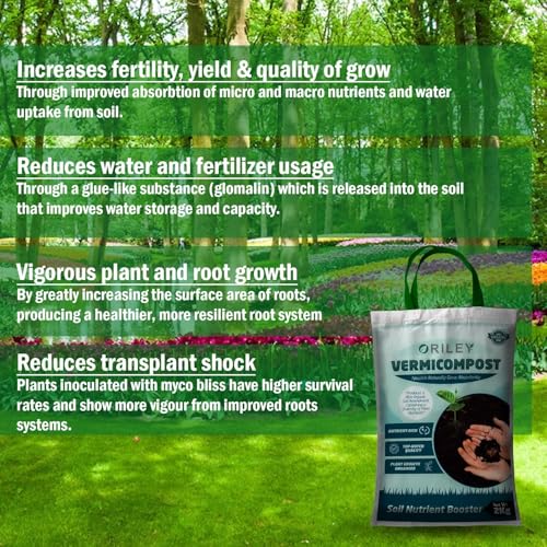 Image of ORILEY Organic 2 Kg Vermicompost 100% Natural Khaad Fertilizer for Plants & Vegetables Nutrient-Rich Cow Dung Based Earthworm Manure Compost Improves Plant Health, Water Retention & Soil Quality