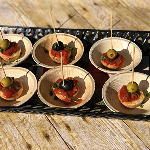 Raj Disposable Palm Leaf Bowls (400 Count, 4" Bowls) Strong Bowls Like Bamboo Party Bowls - Decorative Compostable Tableware For Lunch, Dinner, Birthday, Camping, Outdoor, Bbq, Picnic #TOP4