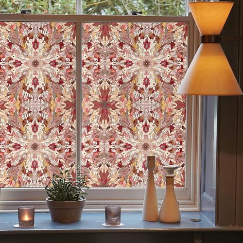 Vinilo decorativo para ventana 15.7x118 in Pink Brown Floral miniatura 3