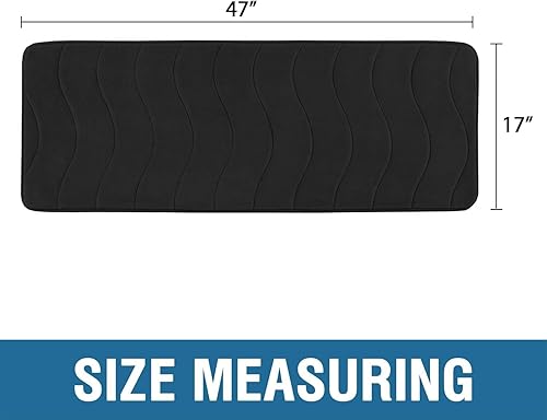 Vista 118 de Flamingo P Tapete de baño de espuma viscoelástica, extra largo, antideslizante, absorbente de agua, grueso, suave, lavable, 47 x 17 pulgadas