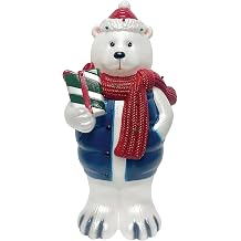 Fraser Hill Farm 30 Polar Bear Blow Mold with Lights, Lighted Indoor & Outdoor Christmas Decoration, Vintage Seasonal Holiday Decor with LED Lights, Novelty Winter Wonderland Display