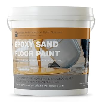 Epoxy Colored Sand Floor Paint, Gray Garage Floor Epoxy Kit, Epoxy Floor Paint High Gloss Marble Effect Coating for Indoor and Outdoor, Wear-resistant and non-slip Self-leveling Coating -172OZ 4.5KG
