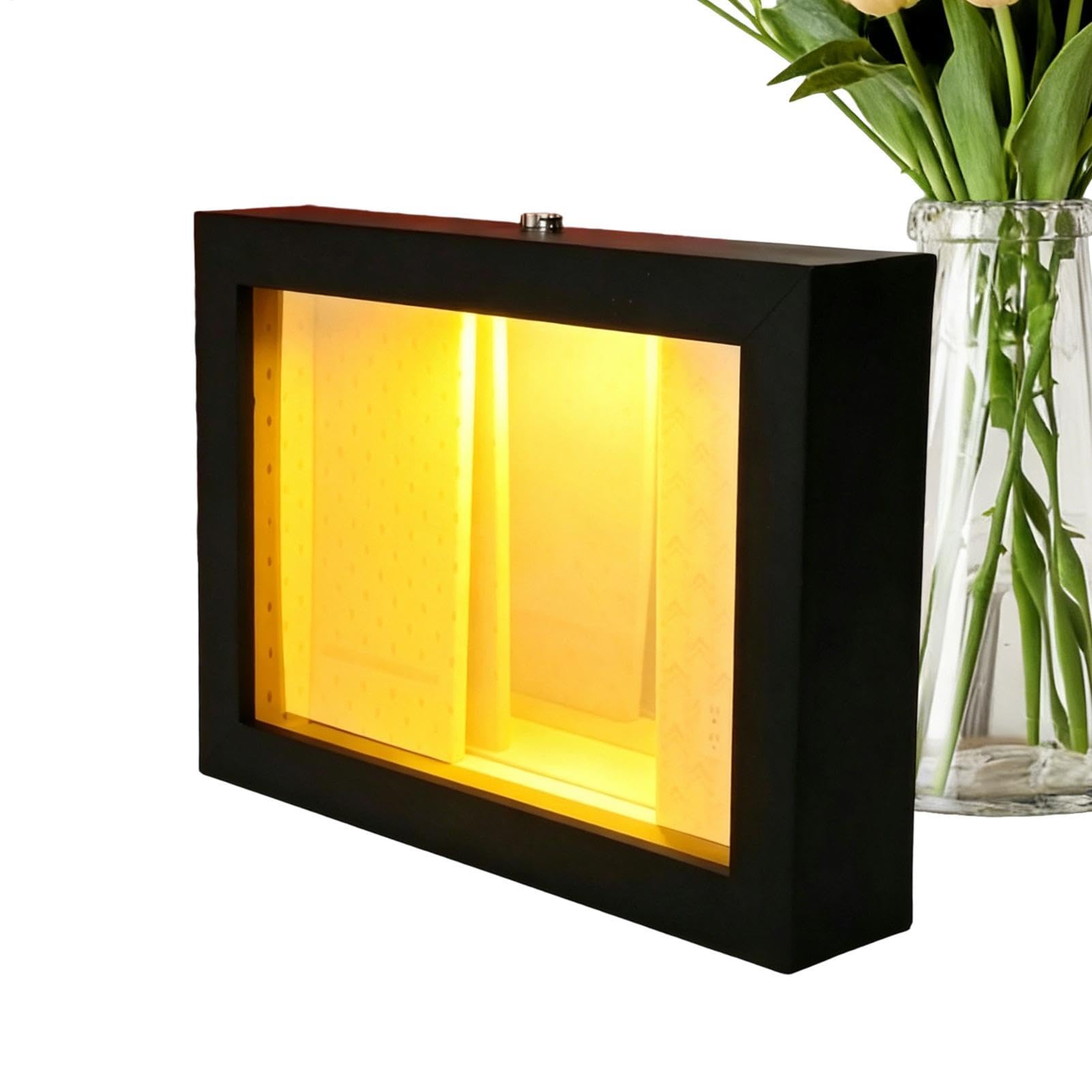 Miroir abyssal LED cadre de bureau 18x14 cm déco salon et chambre