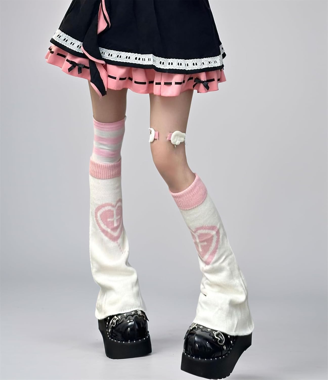 Goth Leg Warmers for Women Rave Cute Y2k Harajuku Punk Scenecore Alt Emo