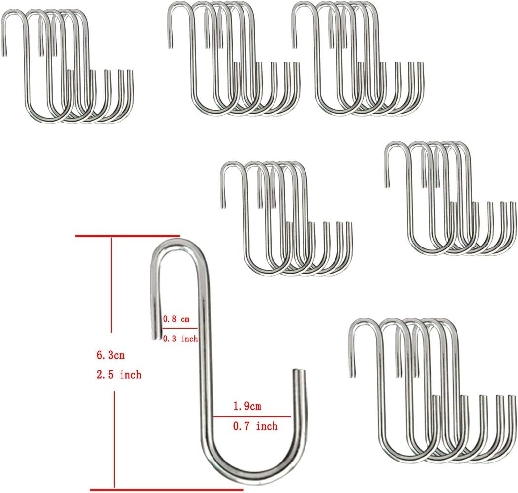 Lіmіtеd Dіѕсоunt BQKKWIN Heavy Duty S Hooks Black S Shaped Hooks Hanging Hangers Hooks for Kitchen, Bathroom, Bedroom and Office Pan Pot Coat Bag Plants (30 Pack Silver)