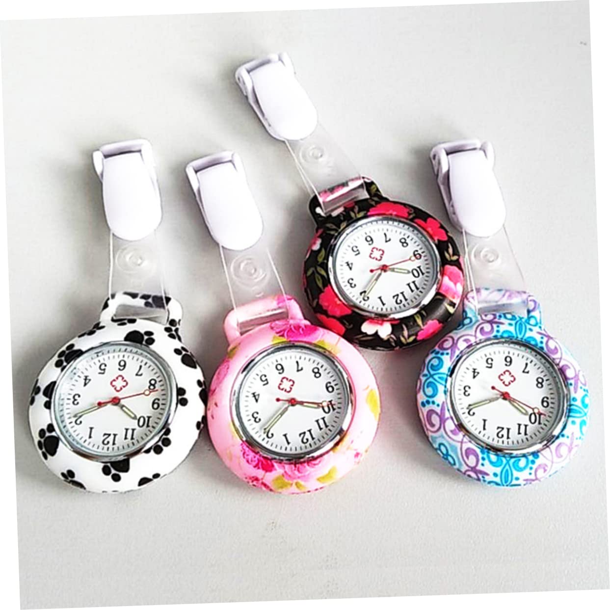 SOIMISS 3stücke Ethnic Flower Watch Tragbare Silikon Taschenuhr Für Präzise Zeitmessung Langlebig Und Stilvoll Für Pflegekräfte