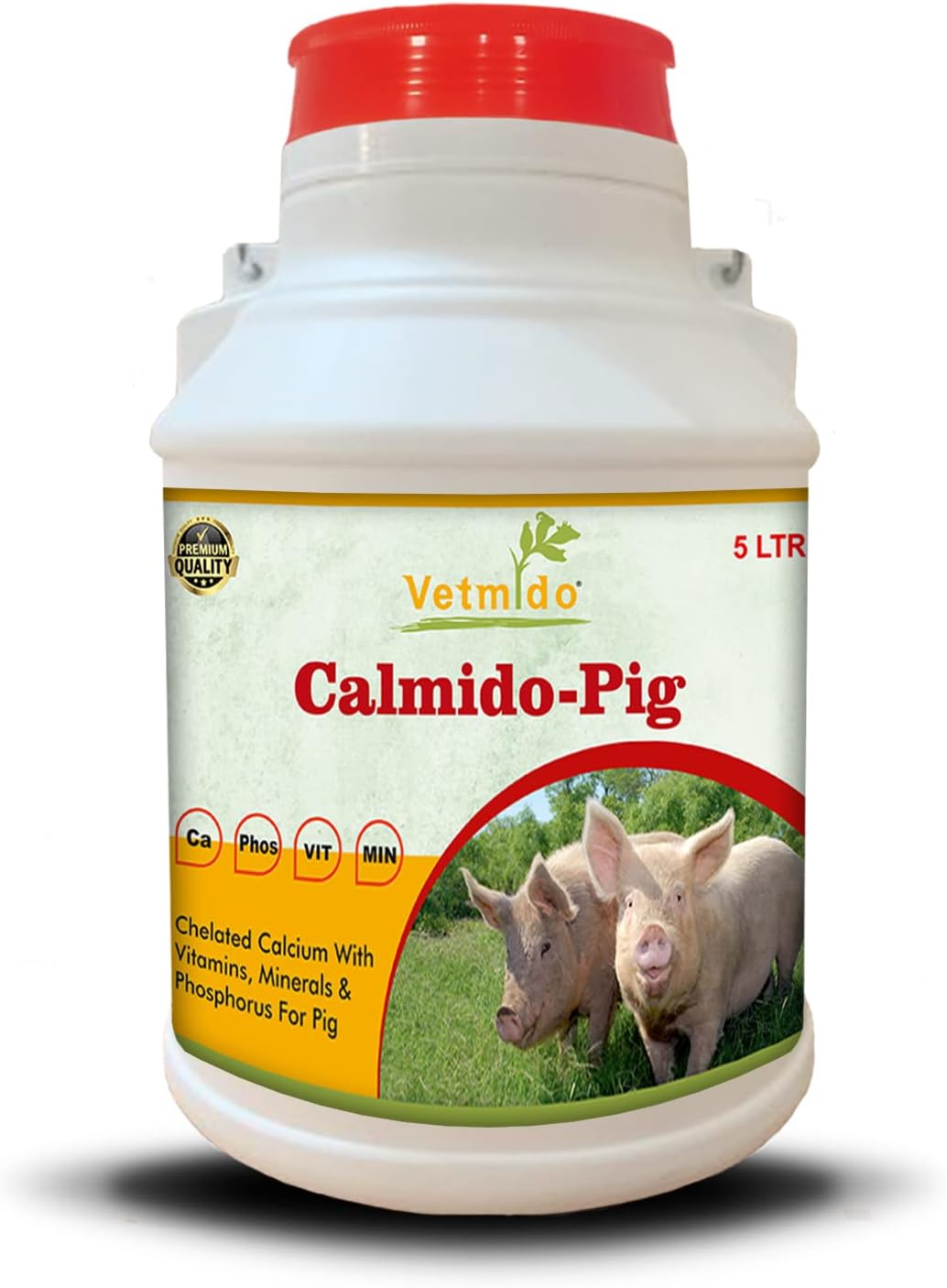 Calmido Pig - Calcium Supplement for Pig, Swine, Piglets & Piggery - 5 LTR