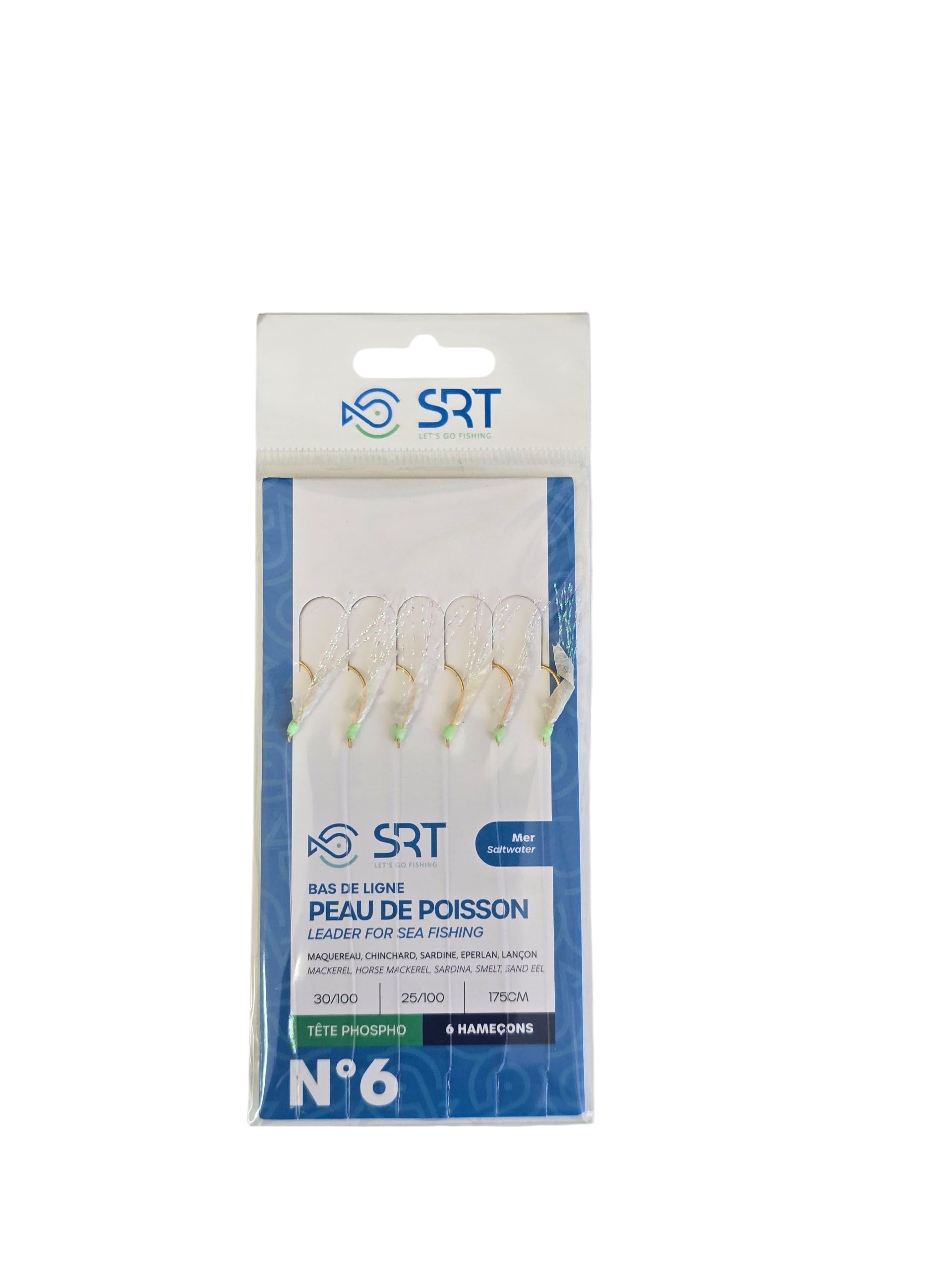 18 Pezzi Parature Kit 3 Confezioni Pesca in Mare Montatura Sabiki con 6 Ami, 175CM, Testa Fosforescente per Sgombro, Sardina Surello