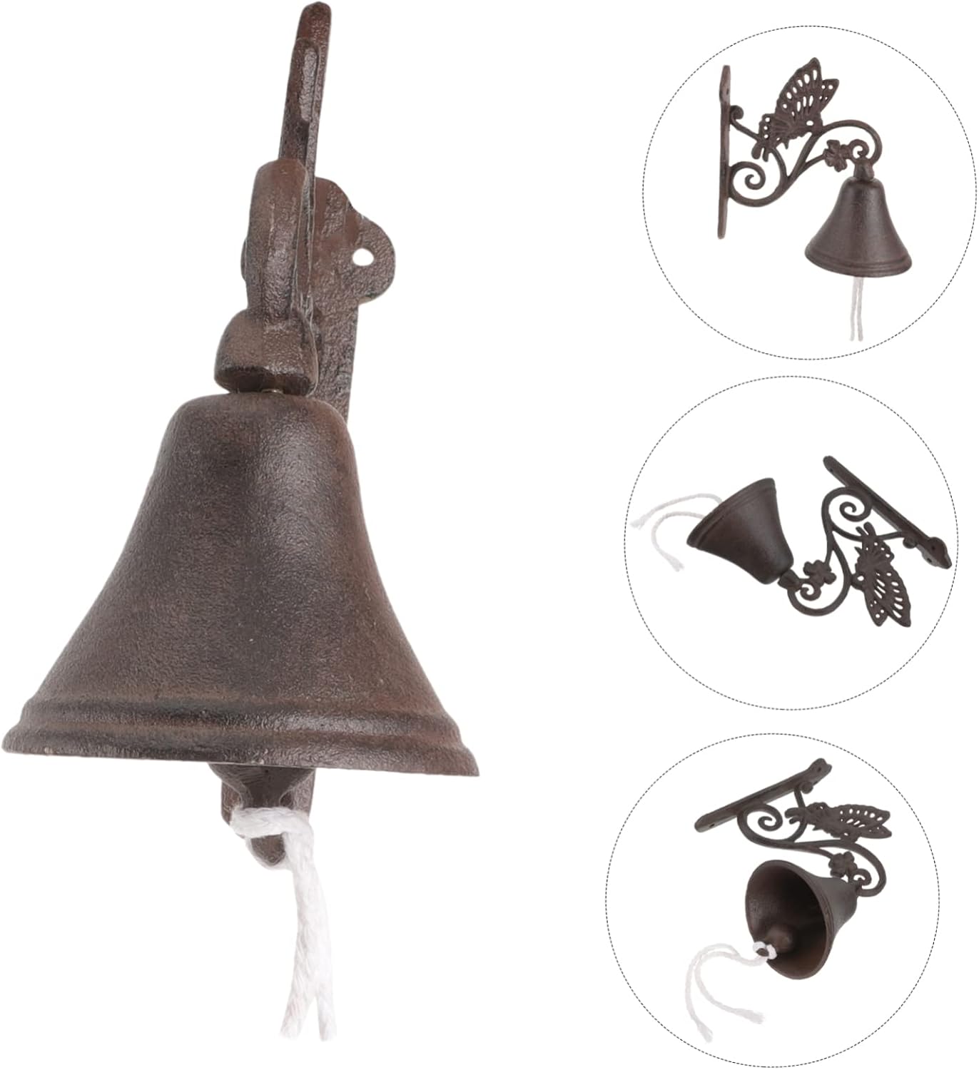 SUPVOX Vintage Cast Iron Butterfly Doorbell Rustic Style Manually Shaking for Decor