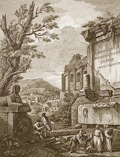 Ruines du palais de l'empereur Dioclétien tableau vintage évocateur d'histoire