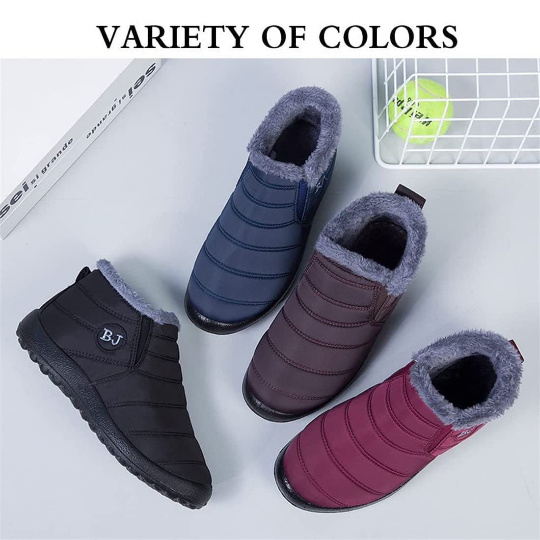 Gallen Botas impermeables, botas de invierno Boojoy para mujer, botas de nieve de invierno, botines antideslizantes cálidos