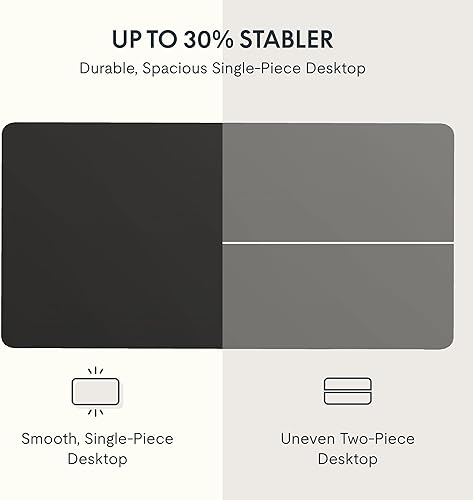 Miniatura 4 de FLEXISPOT - Escritorio de una pieza de 152 x 61 cm, escritorio de escritorio de 1 pulgada de espesor, escritorio de altura ajustable, tablero negro