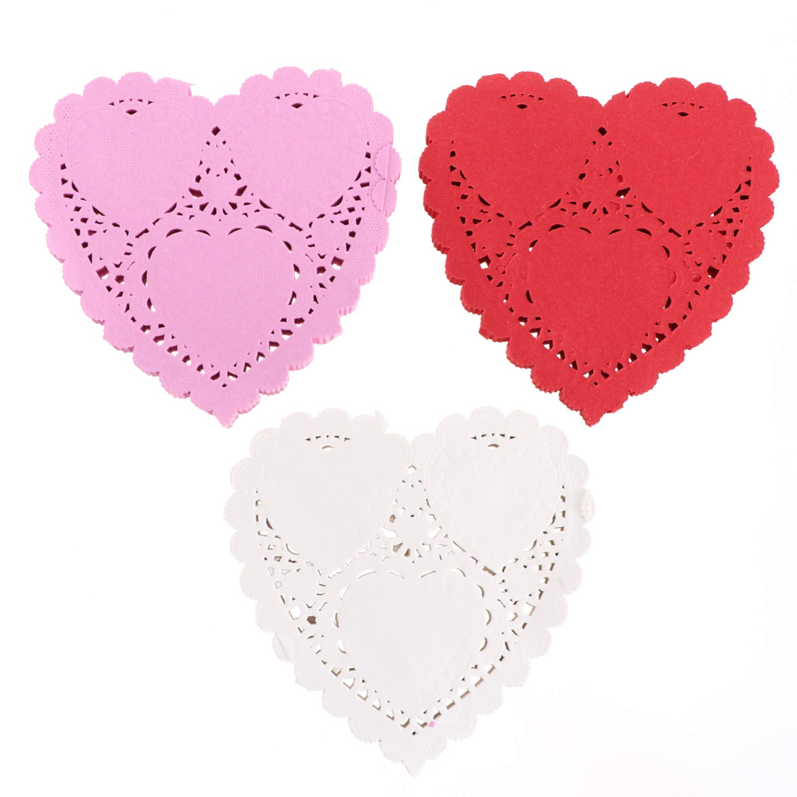 Cabilock Oil-absorbing Paper Pad Heart Table Doilies 300 Sheets Mini Coasters for Party