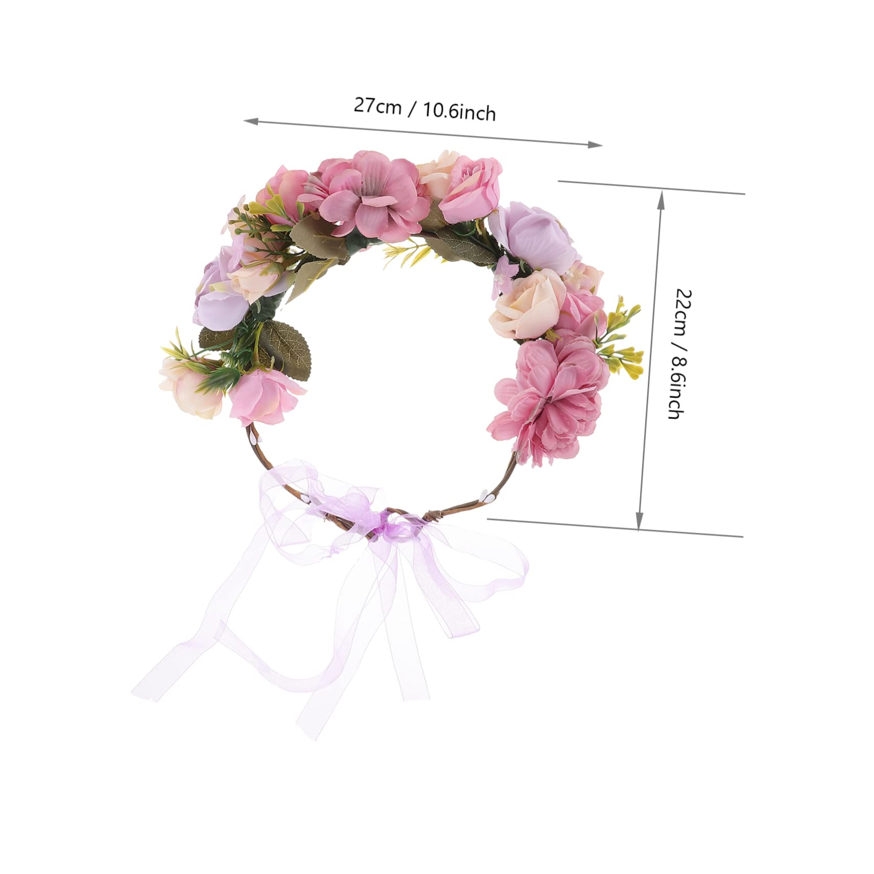 FRCOLOR 5 Stück Braut Stirnband Brautjungfern Haargummi Haarschmuck Für Die Braut Rosen Stirnband Verzierte Stirnbänder Für Frauen Kopfband Tiara Krone Für Mädchen Seidenstoff