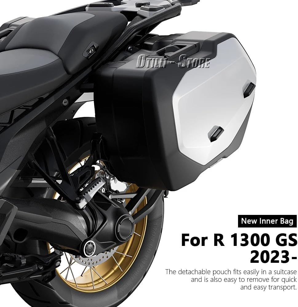 Compatible with BMW R1300GS 2023 2024 Motorcycle Saddlebag Liner Bag Touring Pannier Nylon Saddlebag Organizers Inner Bag Waterproof Expandable Luggage Bags 25-32 Liters (A Pair)