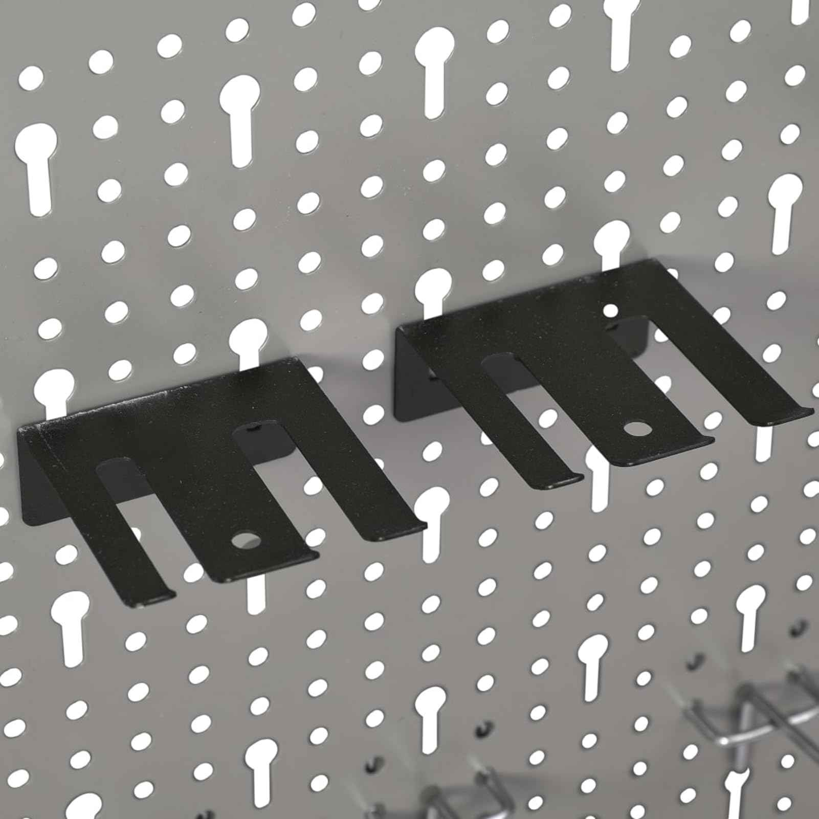 Werkzeugwand Stecktafel, Stahl Grau 40x58x1 cm, Perforierte Lochwand für Werkbank 120 cm, Werkstatt Organisation Garage 145351