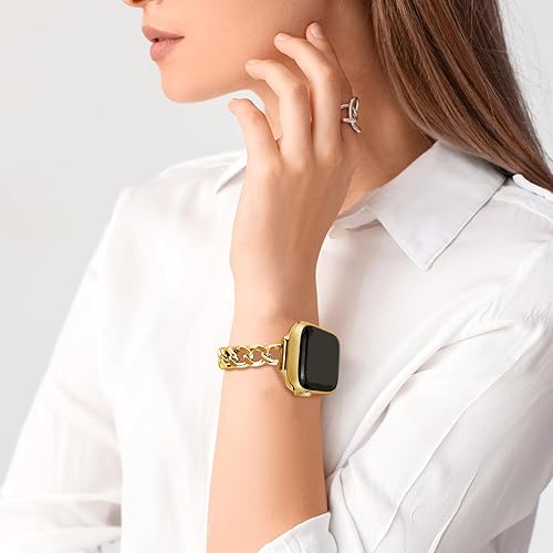 Miniatura 6 de Correa delgada de oro para mujer, femenina y elegante, compatible con Apple Watch de 1.49, 1.57, 1.61, 1.65, 1.73 y 1.77 pulgadas, correa de metal