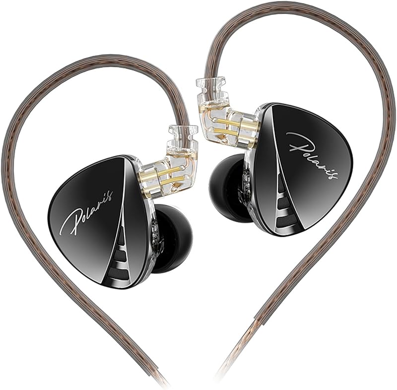 Polaris 4 Tone Adjustable in Ear Monitor Headphones, High-Sensitivity Dual-Cavity Dynamic Driver IEM Earphones, HiFi Stereo Gaming Earbuds with 2pin Detachable Cable