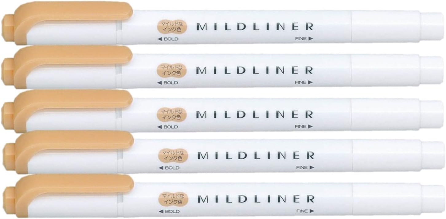 Highlighter pen markers x5 (Mild Orange)