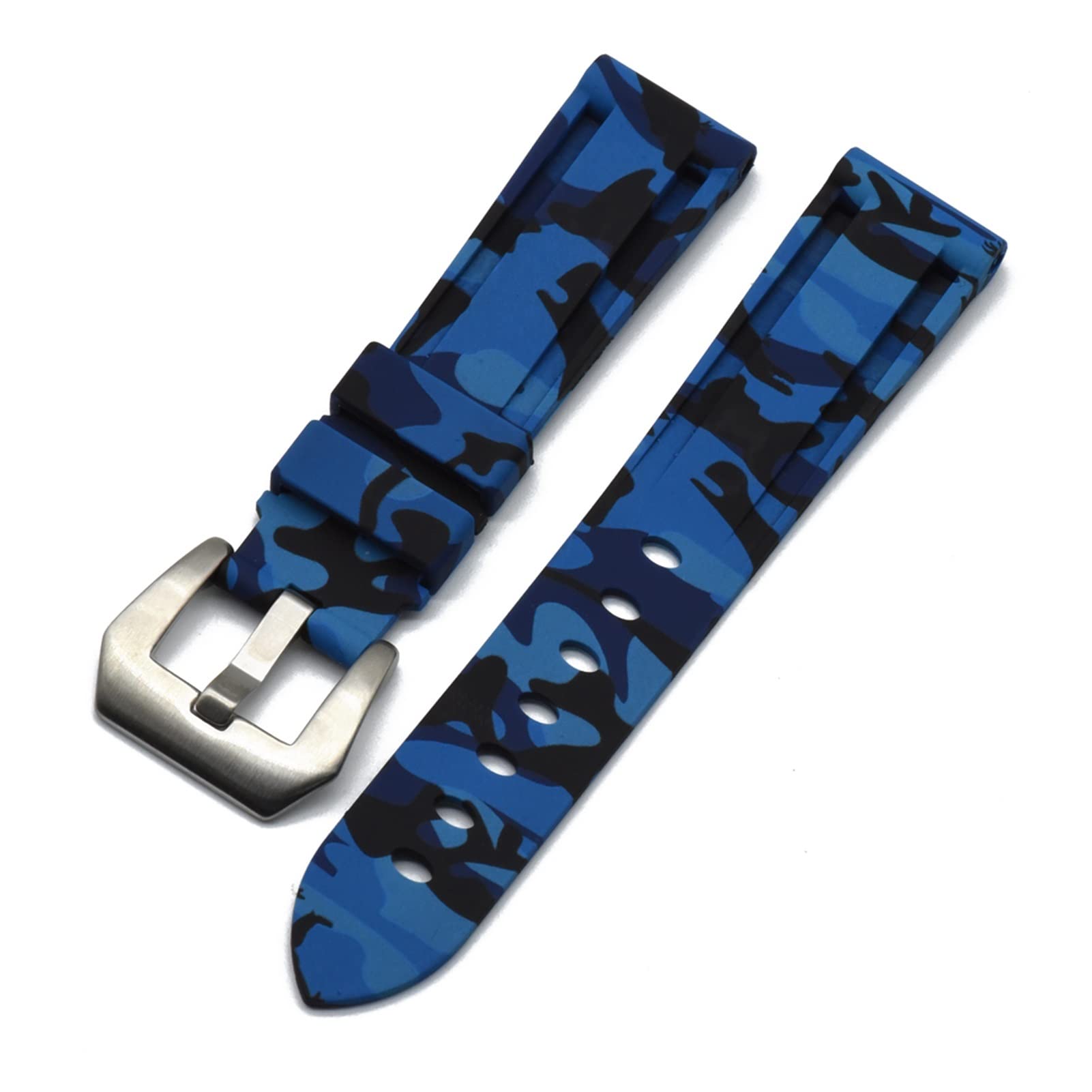 Bandes de montre en silicone 24mm bleu étanche bracelet de rechange