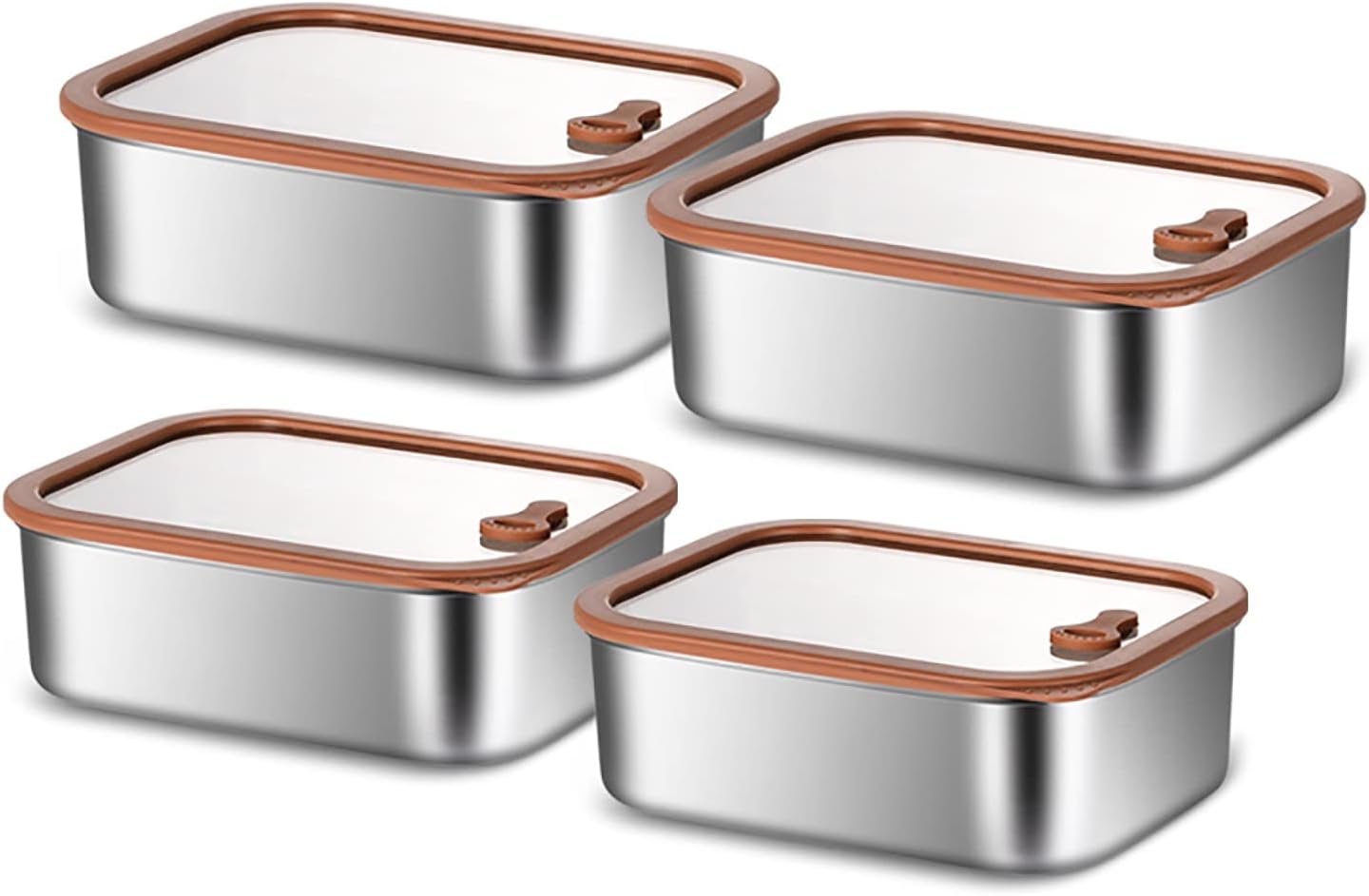 4 Pieces 316 Stainless Steel Large Food Storage Container with Lids