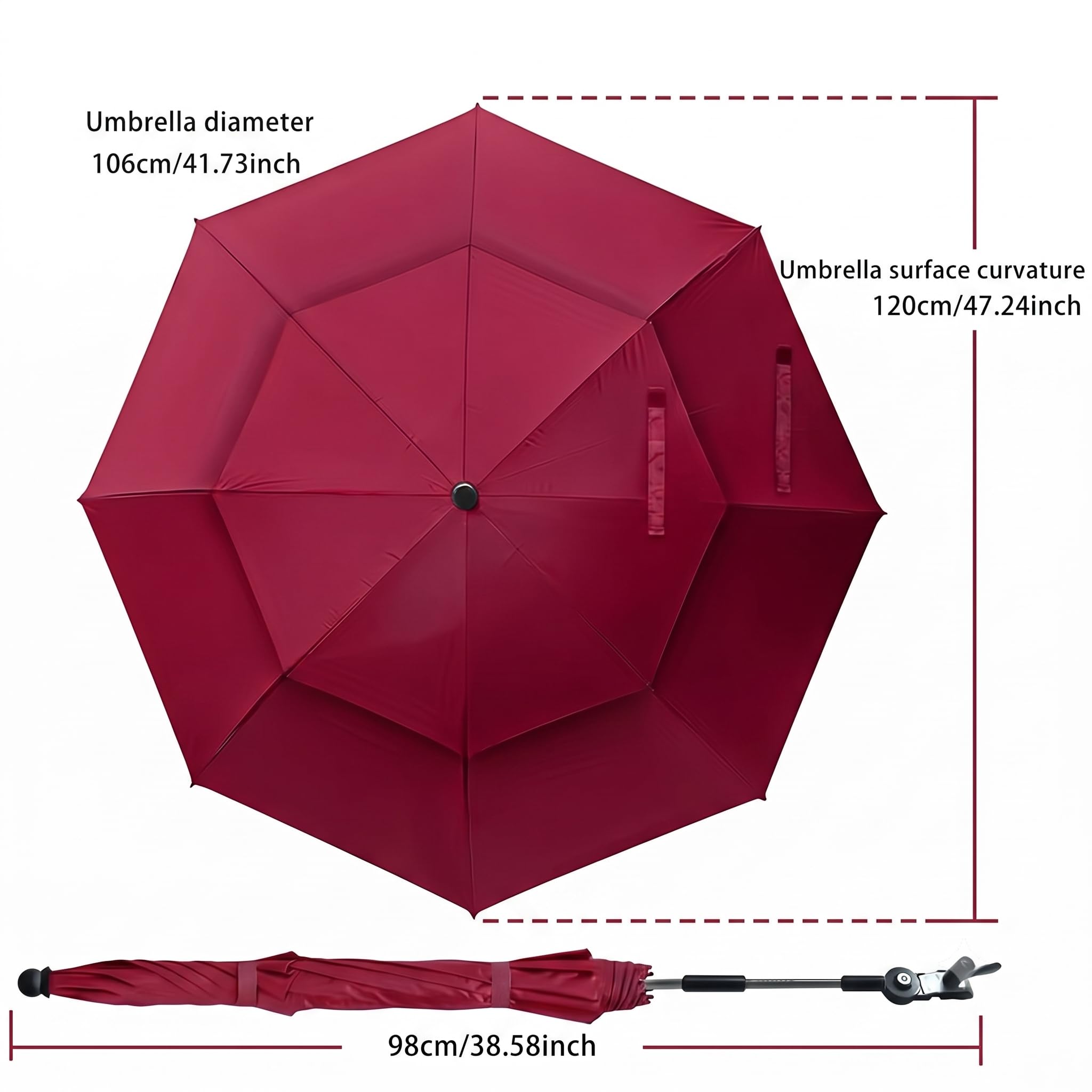Parasol à pince pour chaise et poussette - Protection UPF 50+