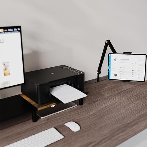 Miniatura 7 de Soporte para teléfono y tablet para cama, sofá y escritorio, base de doble peso, soporte elástico con brazo ajustable, compatible con iPad Mini Air