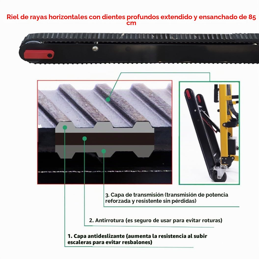 WOLWES Silla De Ruedas para Subir Escaleras,Silla Elevadora De Escaleras para Personas Mayores,Salvaescaleras Portátil,Silla De Ruedas Eléctrica,De Escaleras Eléctrico sobre Orugas A