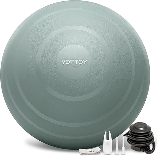 Miniatura 1 de YOTTOY Pelota de ejercicio antiestallido para entrenamiento, pelota de yoga para embarazo, pelota de entrenamiento extra gruesa para terapia física,