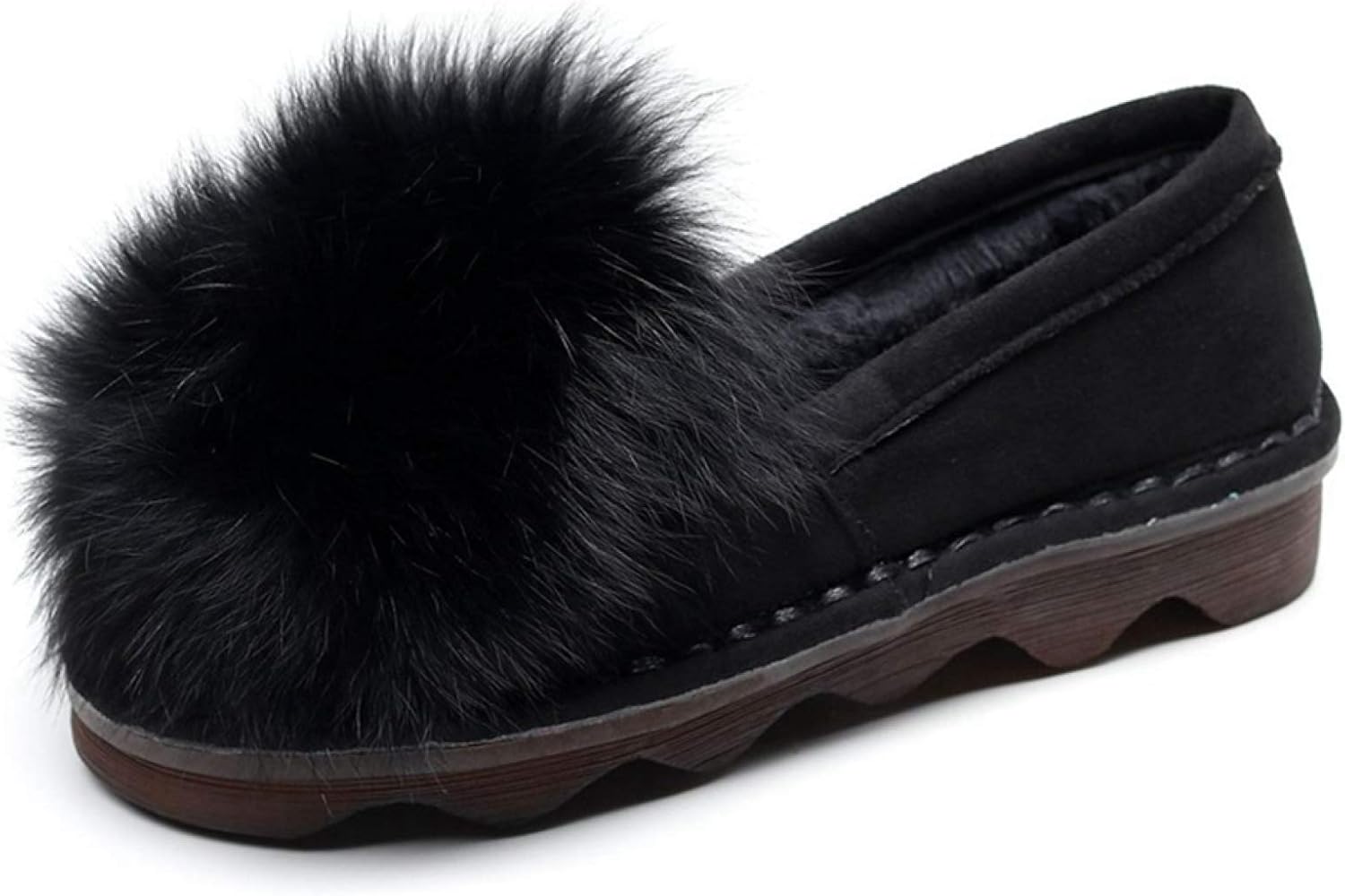 [PANLON] レディース モカシン ムートン カジュアルシューズ 軽量 疲れにくい 22.5cm モカシンシューズ フラット 防