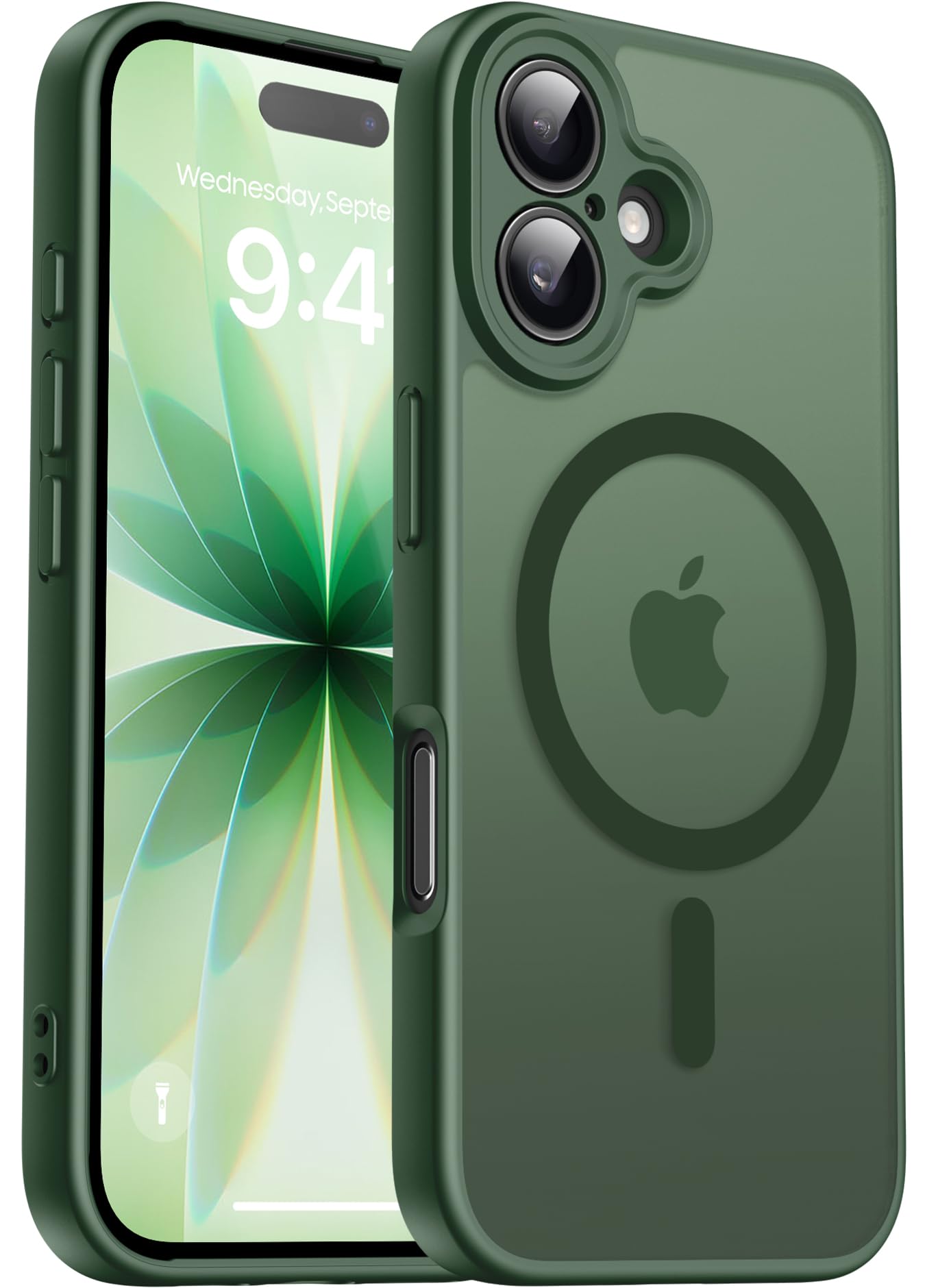 Natiiozie Magnetisch Kompatibel mit iPhone 16 Pro Hülle Kompatibel mit MagSafe, Kameraschutz FallSchutz Handyhülle, Stoßfest Kratzfest Schutzhülle Transluzente Matt Rückseite Case