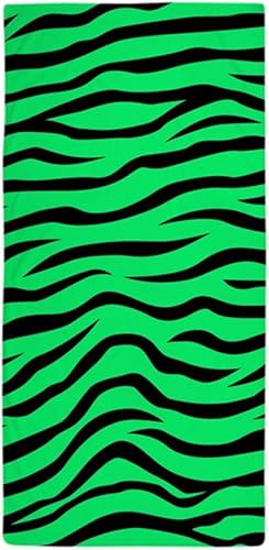 CafePress Toalla de playa grande con estampado animal verde lima neón y negro, toalla suave con diseño único