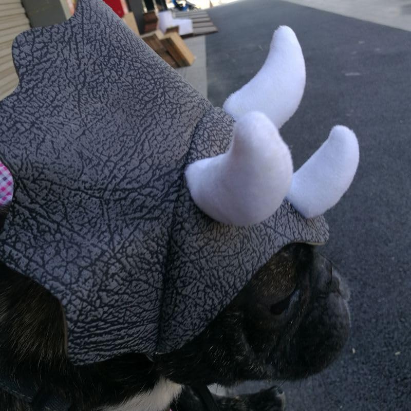 Sombrero disfraz dinosaurio Triceratops para mascotas miniatura 3