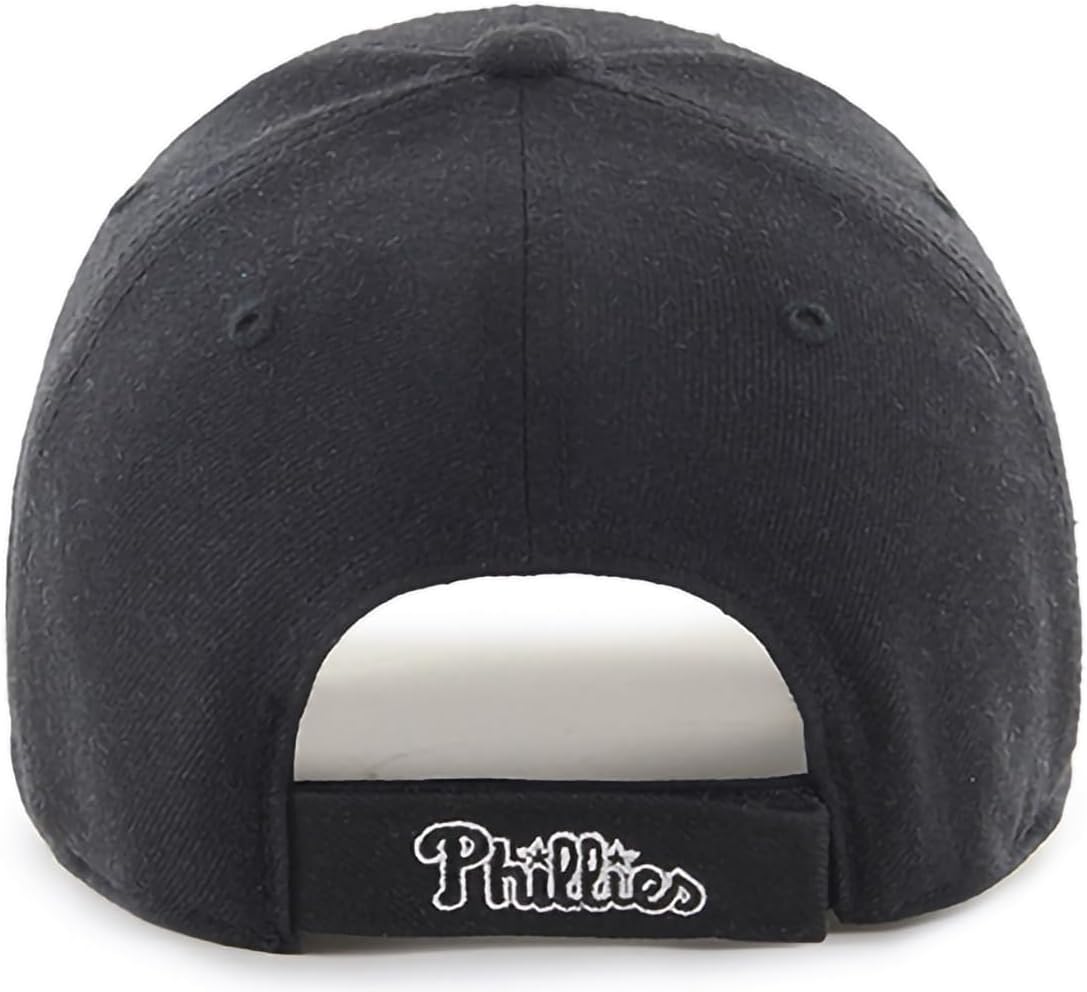 47 Brand MLB Black White Primary Logo MVP Adjustable Structure Baseball Cap Hat, Adult One Size Fits All - Image 2