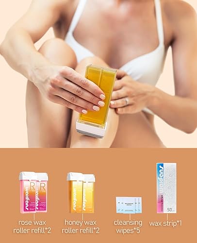 Miniatura 7 de Waxfans - Recambio de rodillo de cera (4 paquetes), depilación de cera para cabello corporal, piernas, brazos, no incluido calentador de cera