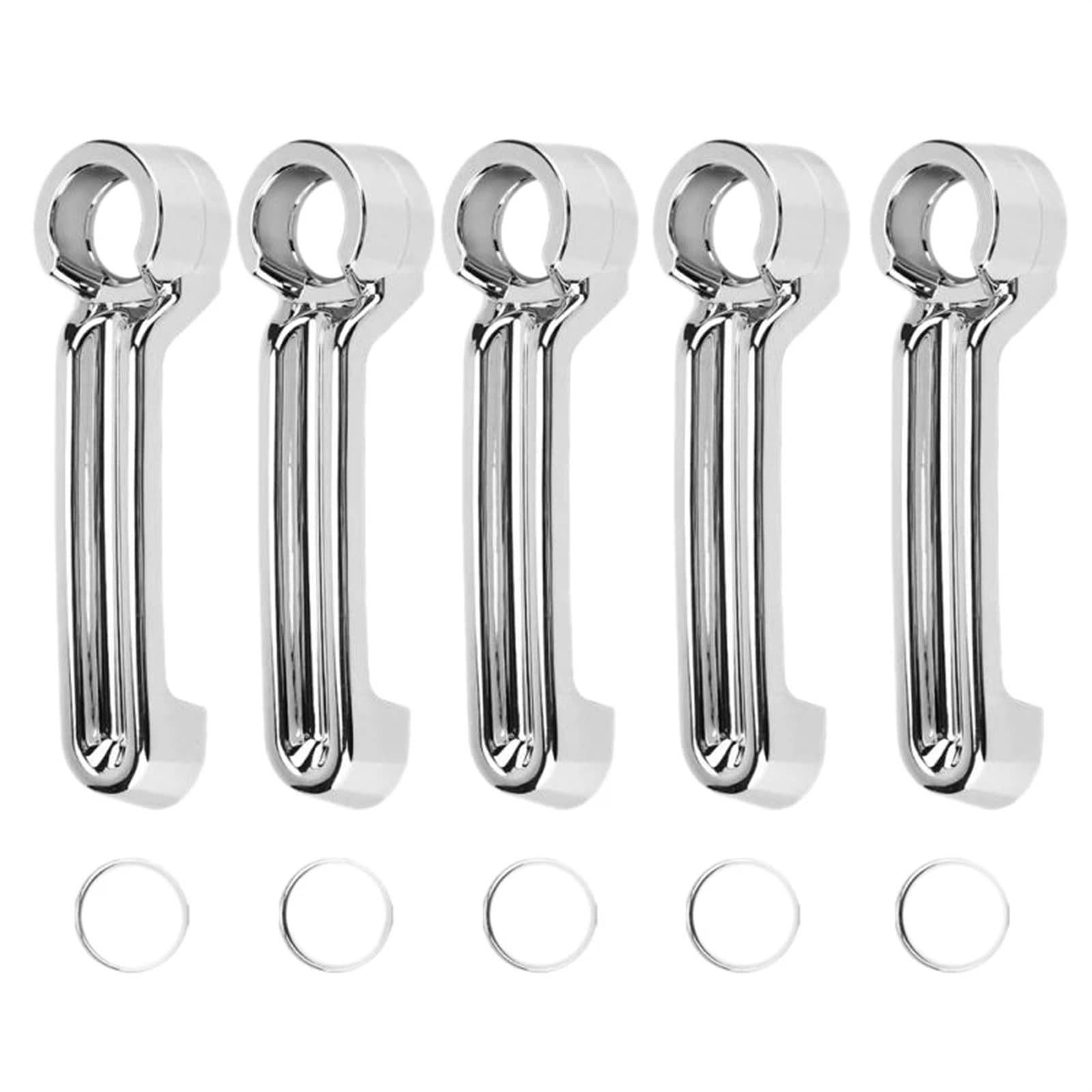OUVECR for Jeep for Wrangler 2006-2018 5Pcs Car Chrome Exterior Door Handle Cover Trim Tail Cover Stickers Car Outer Door Handle