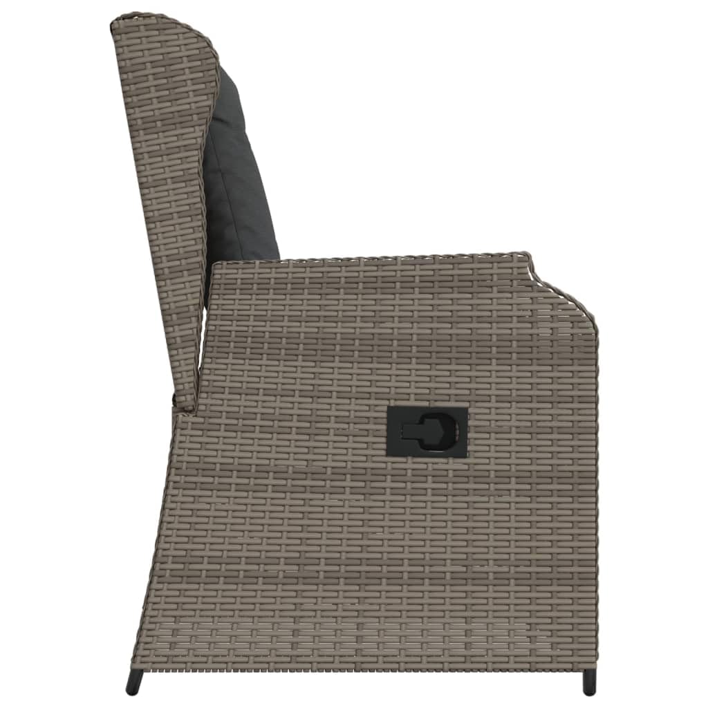 Poltrona da giardino con cuscino, 2 pezzi, regolabile, in rattan sintetico, resistente ai raggi UV, portata 110 kg, per giardino, terrazza ed esterni