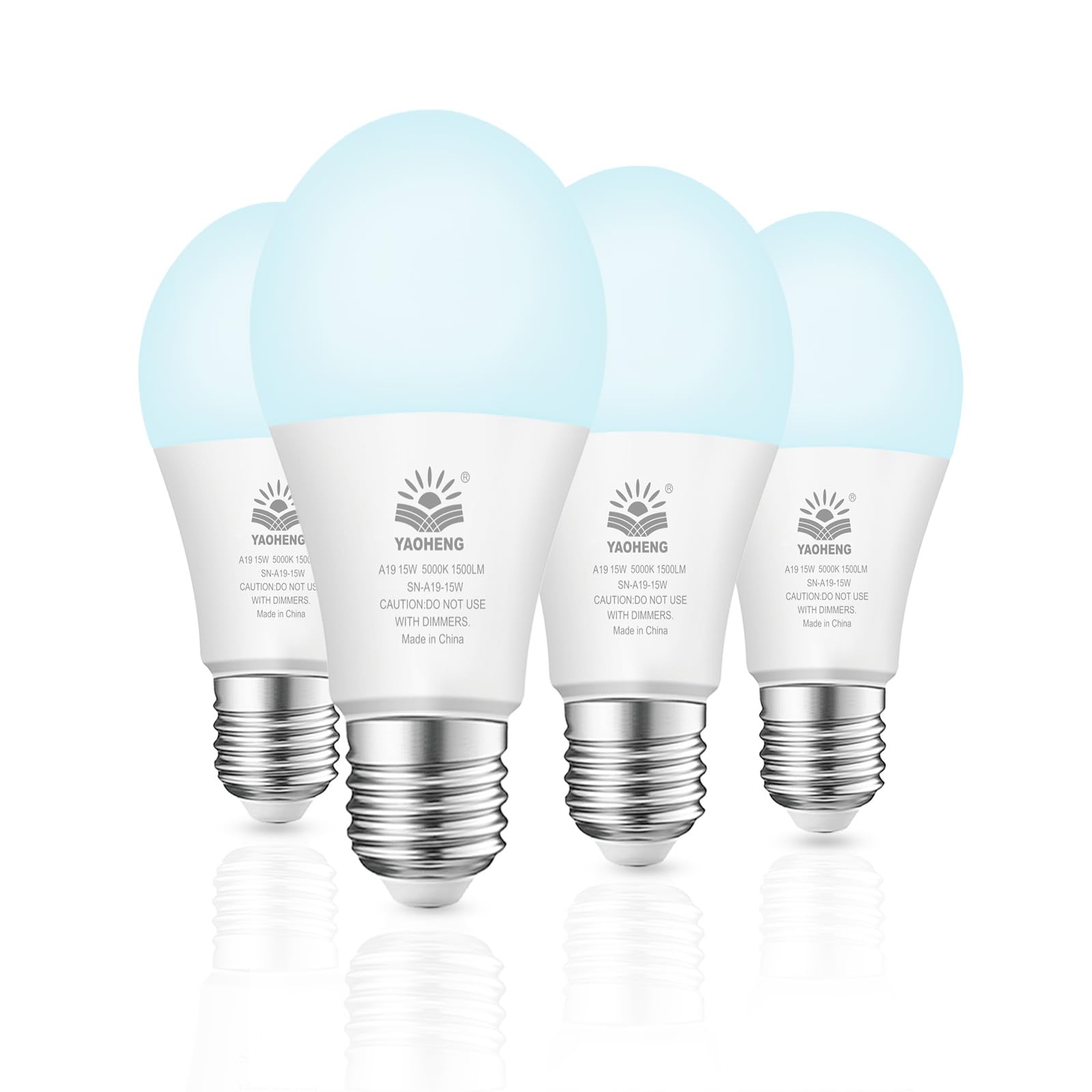 A19 LED Light Bulb 100 Watt Equivalent LED Bulbs 5000K Daylight White 1500 Lumens Standard E26 Base Non-Dimmable