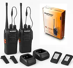 Kit 2 Rádio Comunicador Walk Talk HT UHF 16 Canais Baofeng