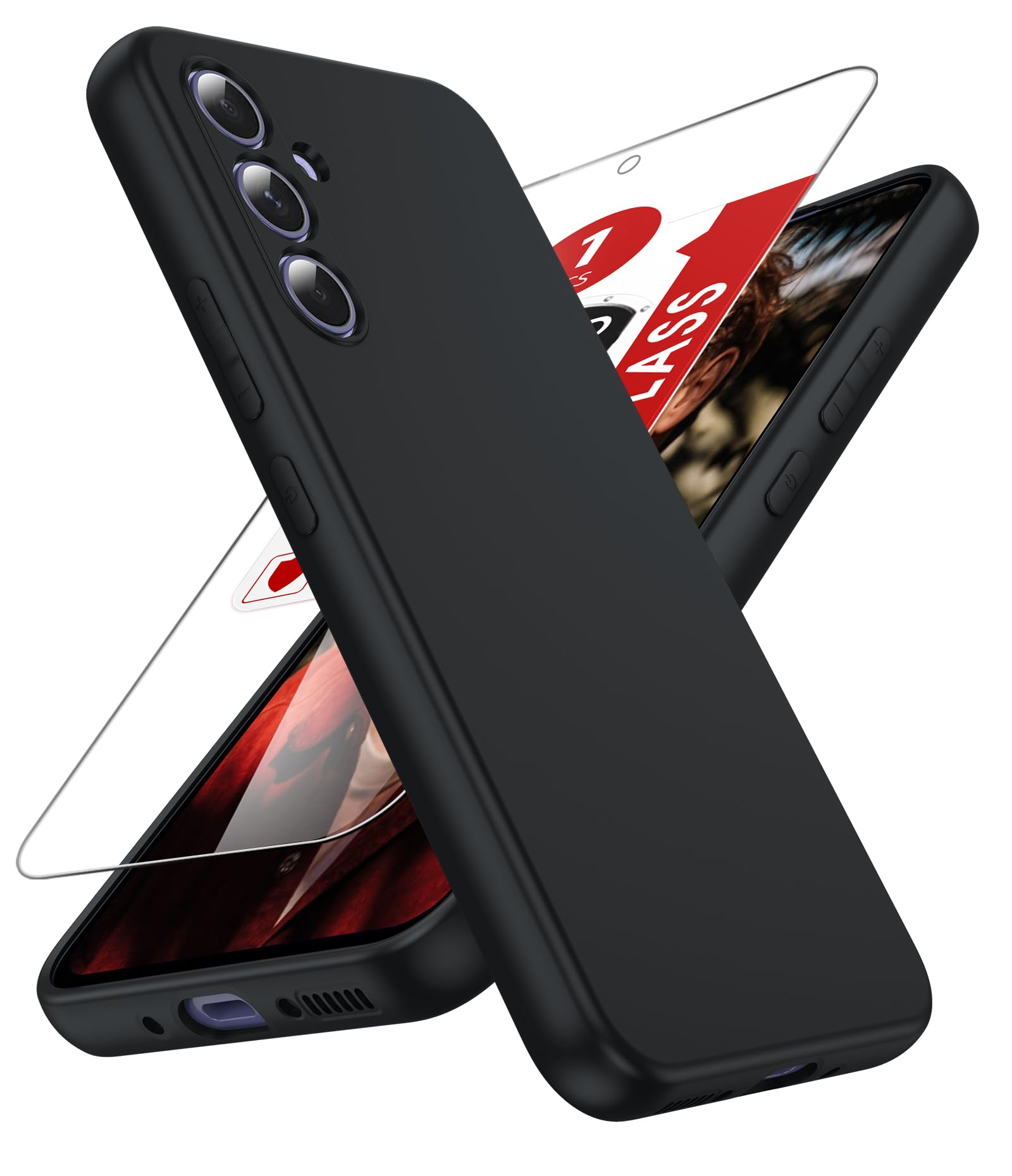 LeYi for Samsung-Galaxy-A54-5G-Phone-Case: Slim Soft Silicone Cover Black