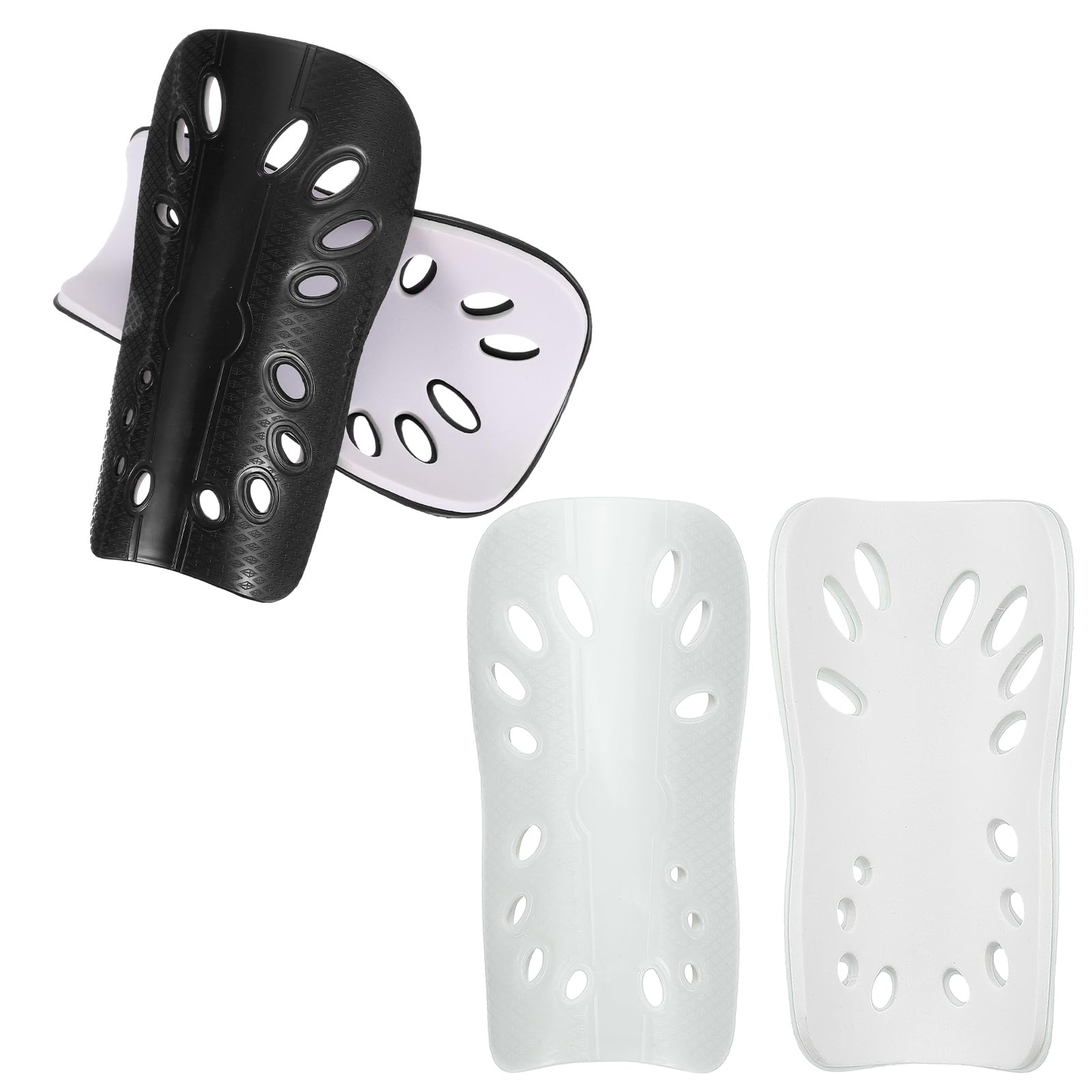 YELARXI Soccer Shin Guards, Soccer Shin Pads - Fitting for (Youth Adults - Women Men - Football - Training) 2 Pairs & S Size & White/Black