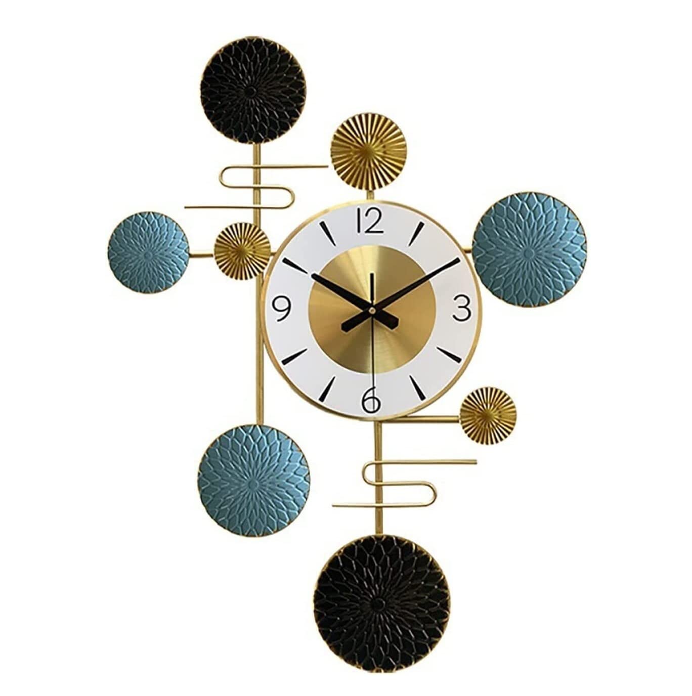 MYUYEE Farmhouse Vintage Clock Metal Home Ative Modern Slient Non-Ticking Big Clocks Artistic Creativity for Bedroom Office,B-70 * 52cm (A-90 * 62cm)