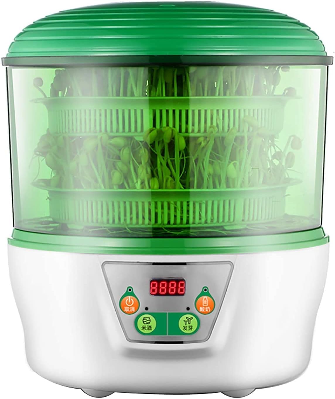 Bean Sprouts Machine, Automatic Bean Sprouts Cultivation Machine, Large Capacity Intelligent Yogurt natto Sake Germination Machine, PP Material, (Without Pressure Plate 3 Floors)