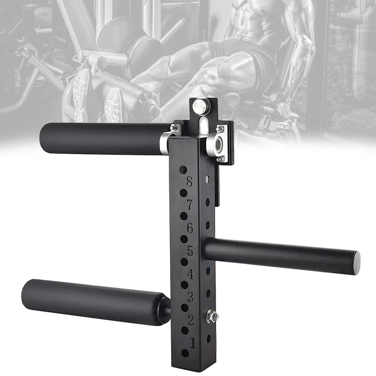 Beinstreckermaschine und sitzende Lockenzubehör für Langhantelplatten, verstellbar 1,6 cm - 2,6 cm, Fitnessgerät für Platten mit 5 cm Durchmesser, Heim-Fitnessgerät